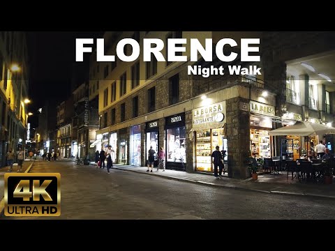FLORENCE Night Walking | 4K UHD | ⛅ | 🇮🇹 ITALY