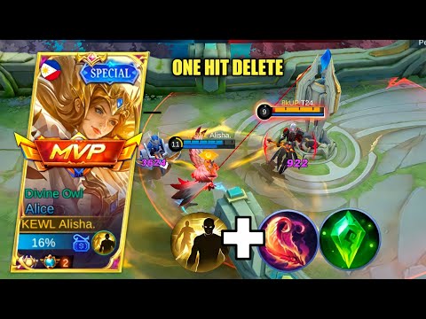 TOP GLOBAL ALICE! ONE HIT DELETE BUILD! MUST TRY!!! MLBB
