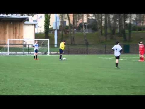 Aquinas FC/Under 15s 2001s/Ciaran's free kick rattles the bar