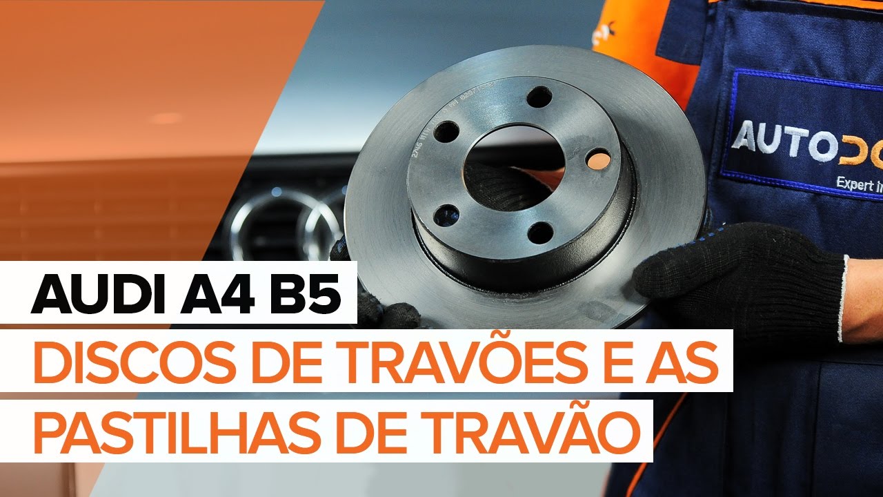 Como mudar pastilhas de travão da parte traseira em Audi A4 B5 Avant - guia de substituição