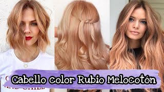 Tendencia cabello color Rubio Melocotón