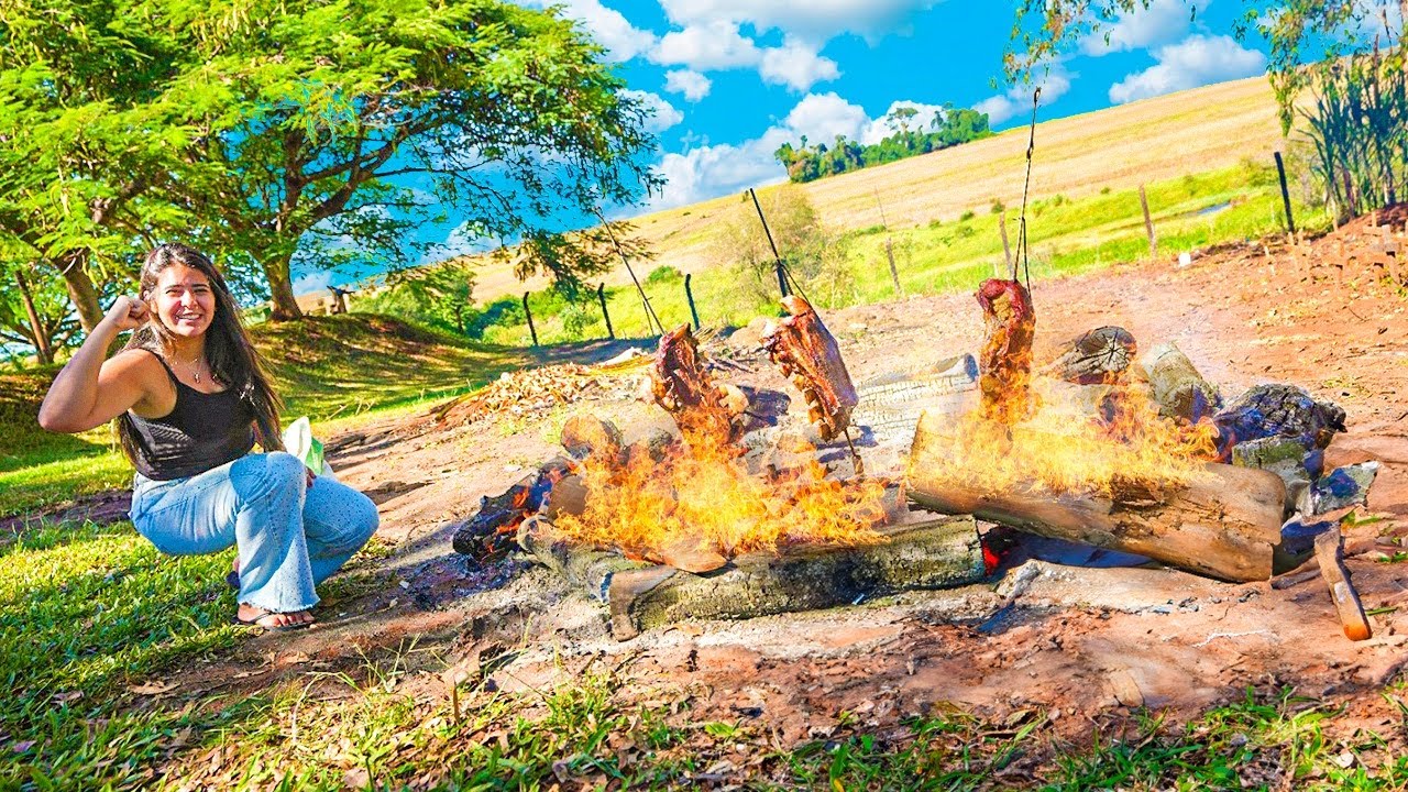 FIZ 30 KILOS DE COSTELA DE CHÃO PRA TODOS MEUS AMIGOS NA FAZENDA