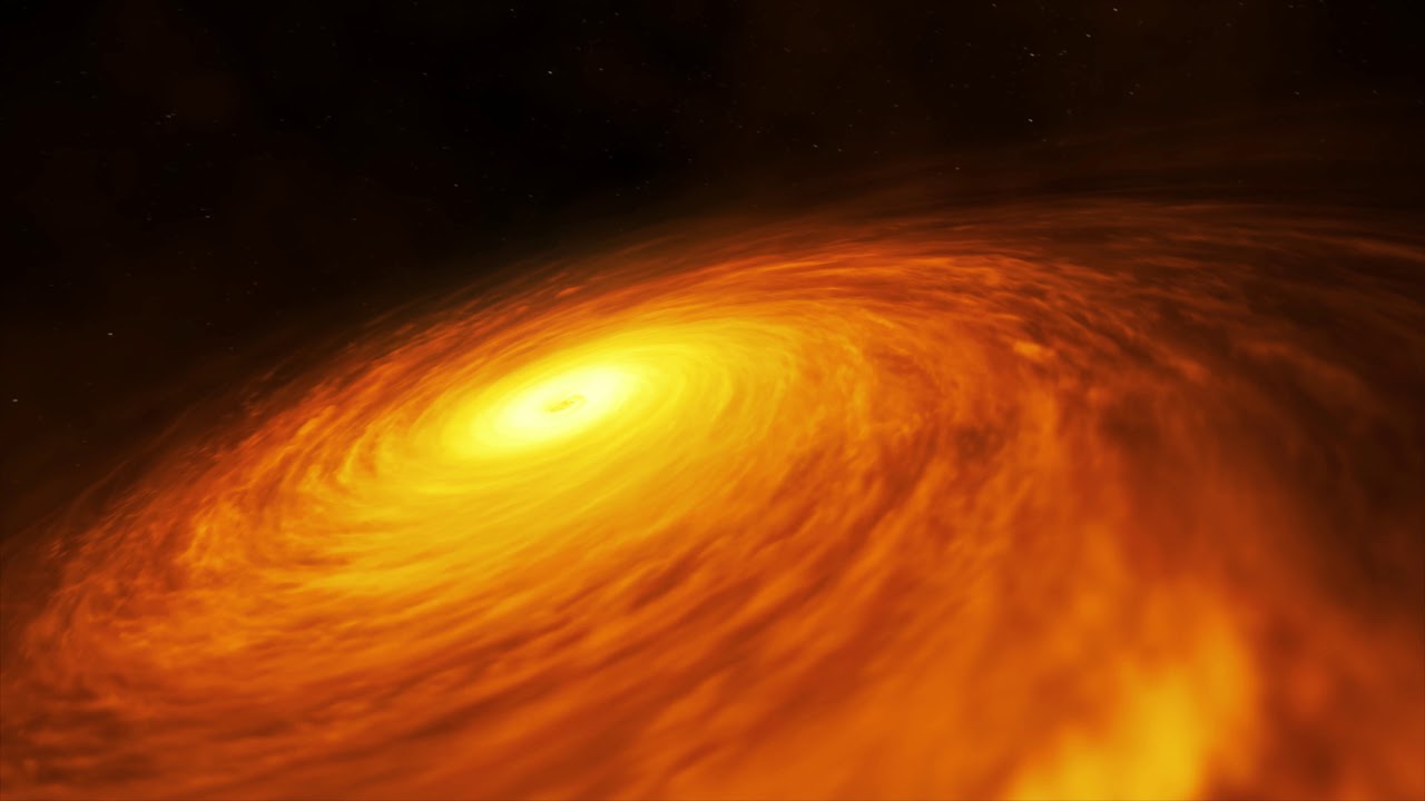 Animation: Spiral Disk around a Black Hole