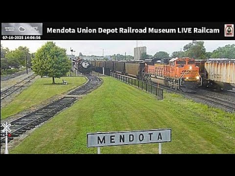 Live webcam view of Mendota Union Depot Railcam