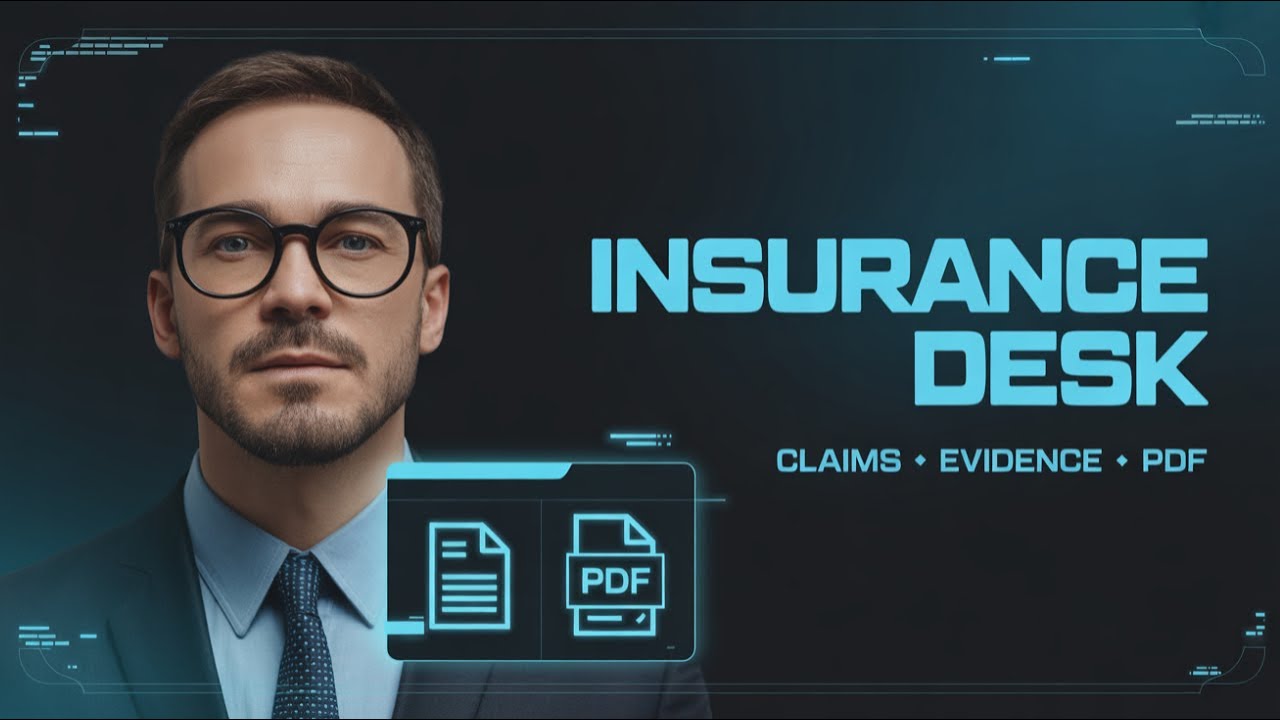 AI Insurance Desk Demo | Insurance Claim Intake & PDF Claim Package Generator