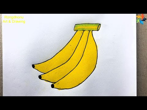 How to Draw a Banana Fruit 🍌🍌 Easy Drawing Technique 🍌🍌 Painting