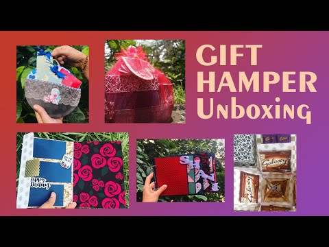 Birthday gift hamper unboxing | 5 layer chocolate explosion box, tag Album and  customized cards
