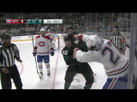 NHL Fight - Canadiens @ Sharks - Romanov vs Gadjovich - 28/10/2021