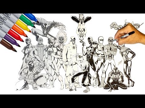 SPIDER-MAN Team SPIDER / SPIDER-MAN Coloring Pages / How to Draw Spider-Man