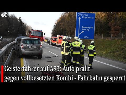 Geisterfahrer auf A93: Auto prallt gegen vollbesetzten Kombi - Fahrbahn gesperrt  #garmany
