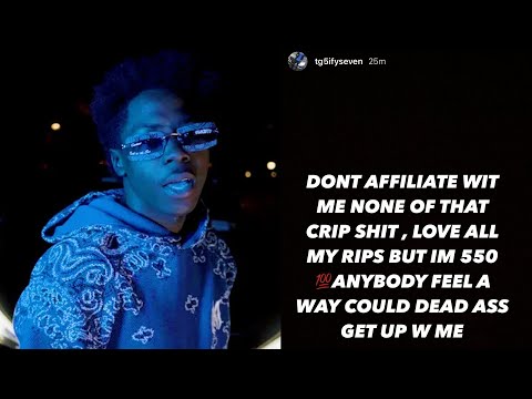 TG Crippy "DROPS HIS FLAG", SAYS "DON'T AFFILIATE Wit Me NONE OF THAT CR*P SHI*"!