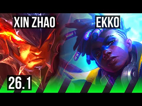 XIN ZHAO vs EKKO (JGL) | Good KDA: 16/2/17 | KR Master | 26.1