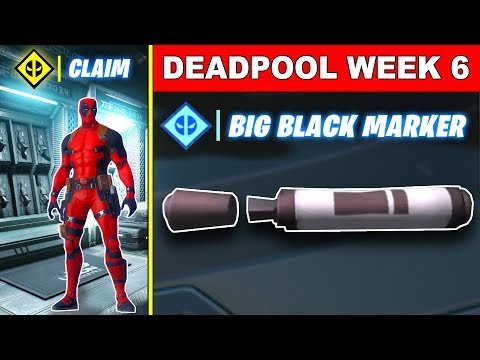 FORTNITE DEADPOOL WEEK 6 CHALLENGES! Find Deadpool's Big Black Marker, Deface Recruitment posters