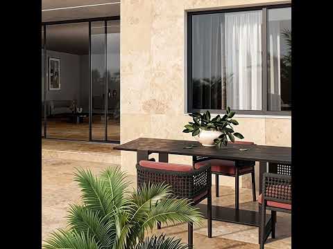 Carrelage sol extérieur effet travertin Tivoli beige R11 40x60 cm