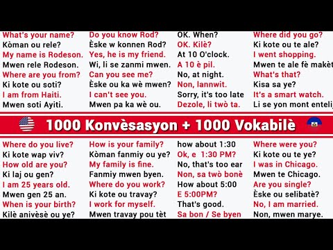 🇺🇸🇭🇹📚✍️Aprann Pale Anglais Ak 1000 Konvèsasyon + 1000 Vokabilè || Leson Konplè pou debitan