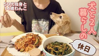犬と2人暮らしの休日【50代独身と14歳わんこ】【のんびり暮らし】