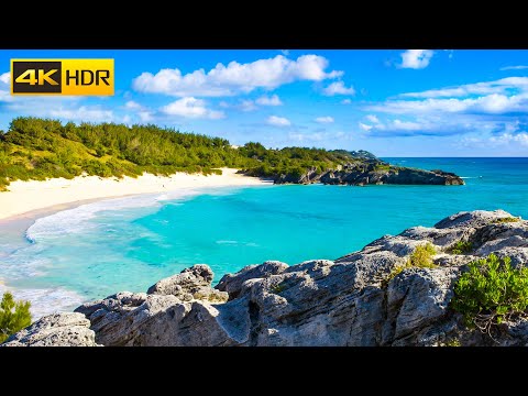 FLYING OVER BERMUDA (4K UHD) - Best Places to Visit in Bermuda With Calming Music