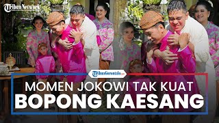 Momen Presiden Jokowi Tak Kuat Gendong Kaesang saat Prosesi Siraman, Anaknya Terlalu Berotot