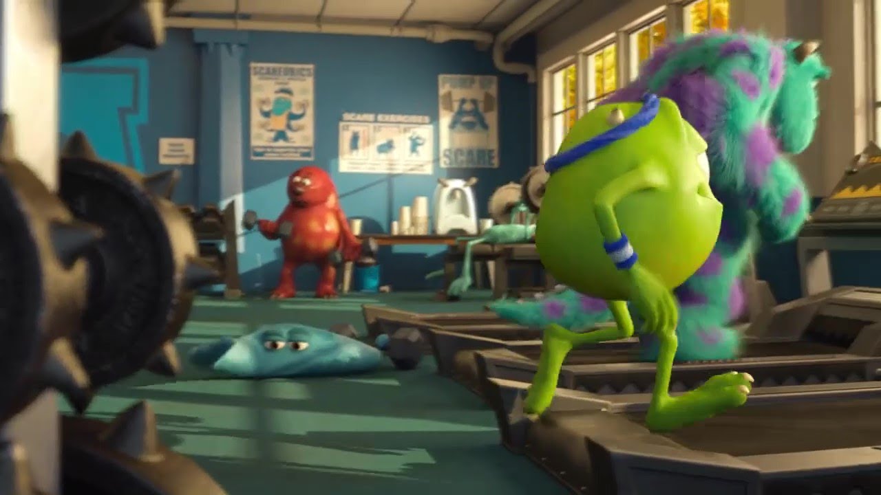 Mike vs Sulley rivalry scene (Monsters University 2013)