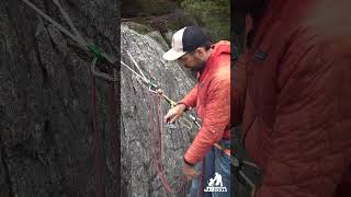 An Insta special abseiling on a weighted lanyard tech tip. A strange rappel!