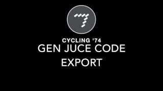 Video thumbnail for Max / Gen and Juce Plug-in Export by Cycling '74
