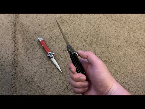 Cool Stiletto Switchblades with Paddle Buttons