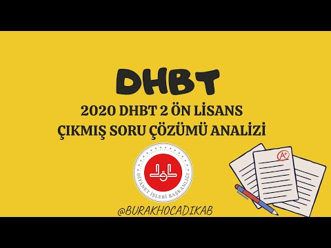 2020 DHBT 2 ÖN LİSANS ÇIKMIŞ SORU ÇÖZÜMÜ