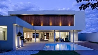 Modern House Exterior Design with Sleek Style and Integrated with Nature
