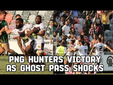 PNG Hunters eyes match wining try as ghost pass set up to PNG Hunters Halfback.
