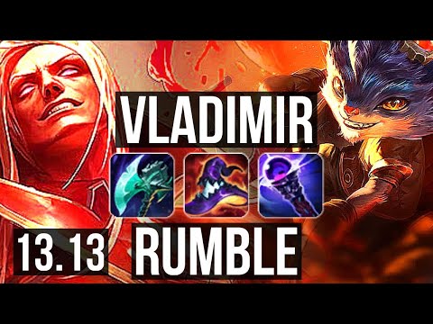 VLAD vs RUMBLE (MID) | Penta, 13/2/4, 600+ games, Rank 9 Vlad | EUW Grandmaster | 13.13