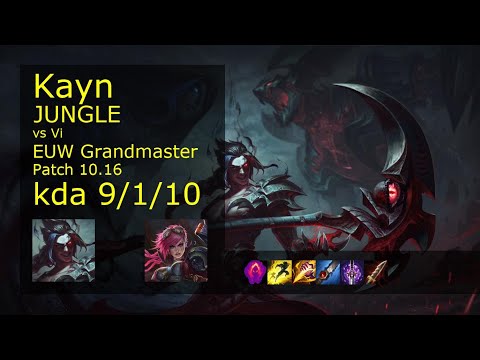 Kayn vs Vi Jungle - EUW Grandmaster 9/1/10 Patch 10.16 Gameplay