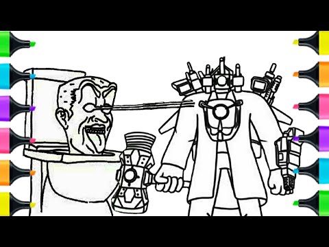Skibidi toilet - Upgraded Titan CAMERAMAN vs G-MAN Toilet-Coloring Pages / How to color / NCS