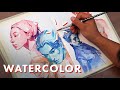 How to Paint Portraits with Just Two Colours | Watercolour Tutorial
