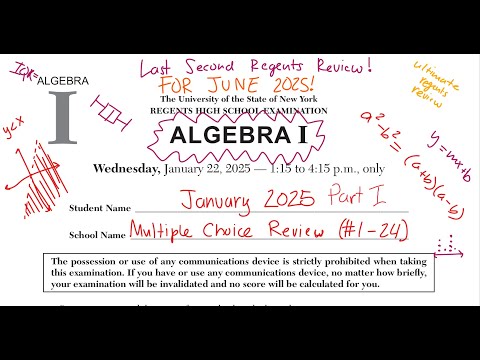January 2025 Algebra 1 Regents Review (Part 1 #1-24)