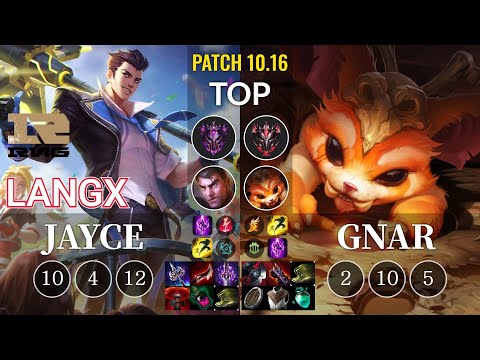 RNG Langx Jayce vs Gnar Top - KR Patch 10.16