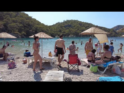 Summer walking tour of Ölüdeniz Beach/Plajı, Turkey: Blue Lagoon
