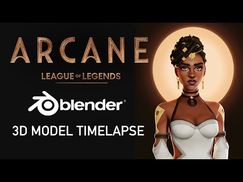 MEL Arcane League Of Legends - 3D Character modeling in Blender (Timelapse)