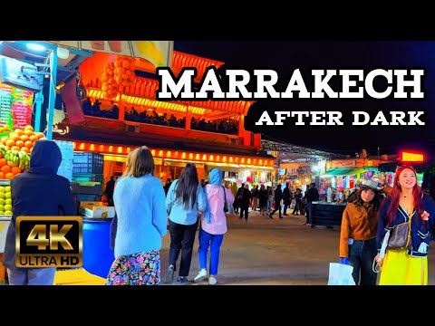 MARRAKECH MOROCCO After Dark April 2024 | jemaa El-Fna Walking Tour [4K]