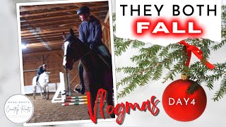 BAD FALL CAUSES AN ABRUPT END TO THE RIDING LESSON | VLOGMAS 2022 (DAY 4)