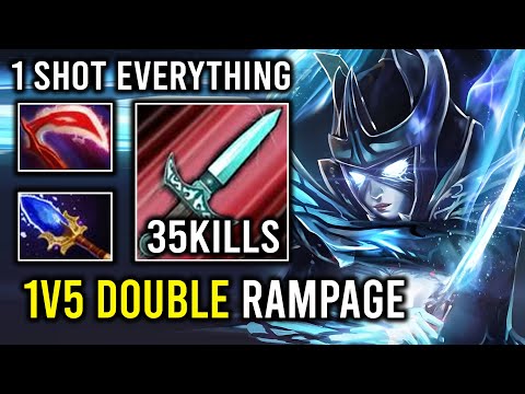 1v5 Double Rampage Permanent Invisible 1 Shot Everything Phantom Assassin Dota 2