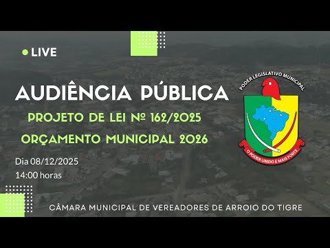 Audiência Pública nº 3/2025 - Discussão PLE nº 162/2025 Orçamento Municipal 2026