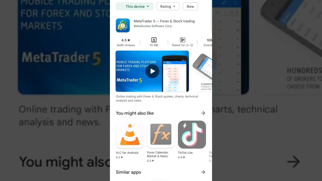 Installing Meta Trader 5 #Android #Forex #stockmarket