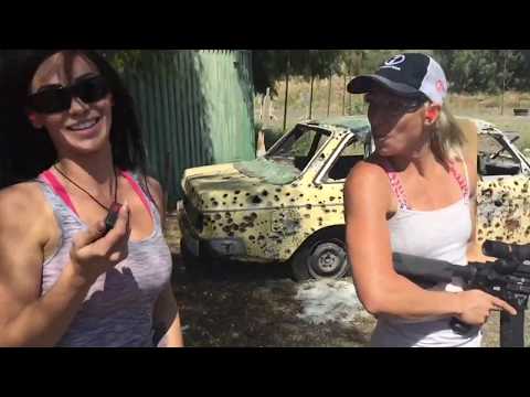 Jessie Graff from Titan Games shoots at Taran Tactical Innovations