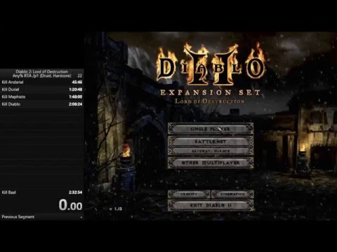 Diablo II LoD any% normal Speedrun Druid HC