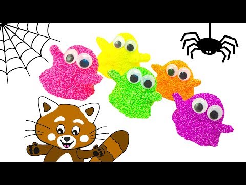 Pukkins och spökena - Lek och lär dig färger med spöken i lera - Halloween hos Lek med oss