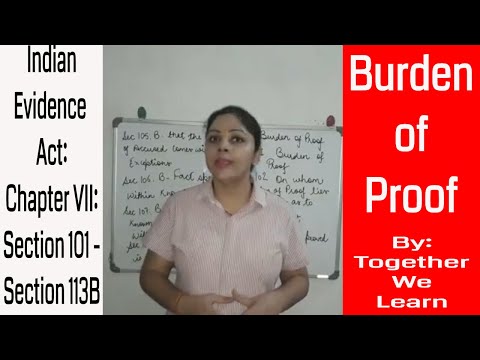 Burden of Proof || Indian Evidence Act 1872 || Section 101 - 114 Video