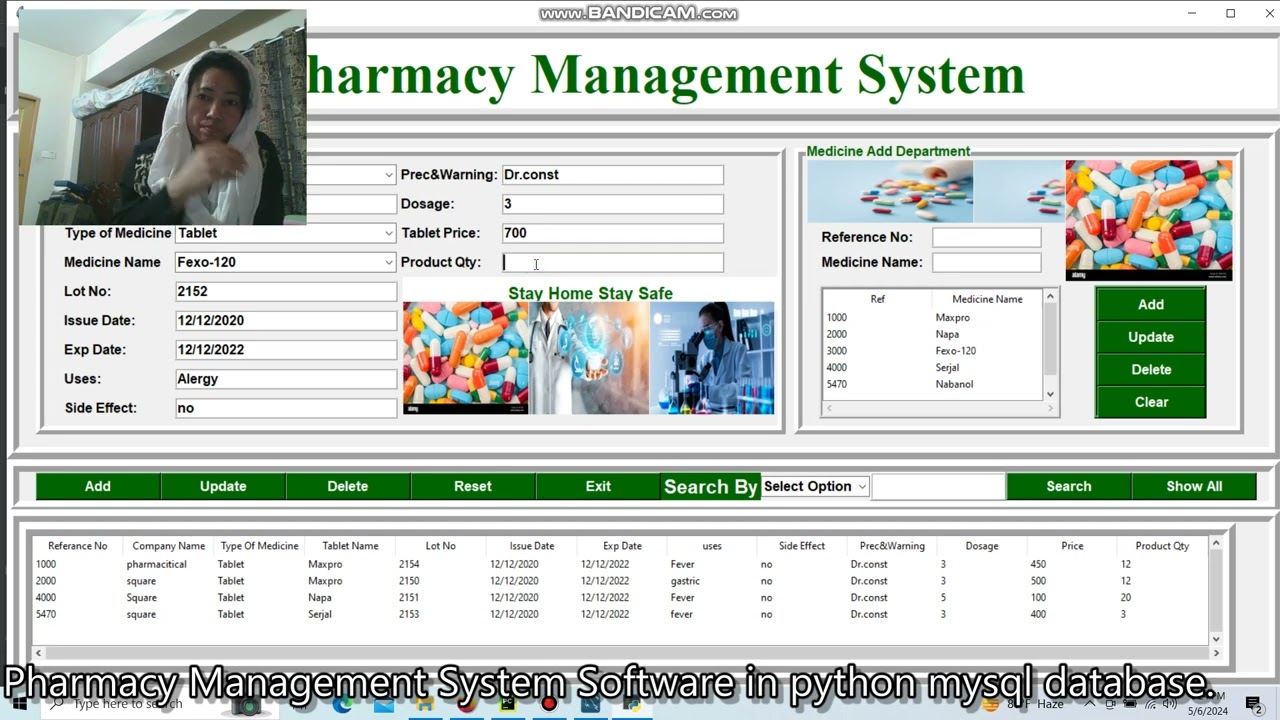 Pharmacy Management System Software in python mysql for using Phamacitical company & Pharmacy