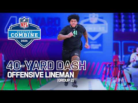 Offensive Lineman Run the 40-Yard Dash at 2026 NFL Combine | Group 2