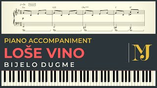 LOSE VINO - Bijelo dugme | Piano Karaoke Cover i Tekst + NOTE za klavir