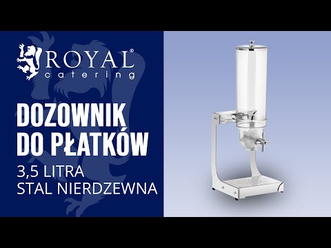 Video - Dozownik do płatków - 3,5 litra - stal nierdzewna